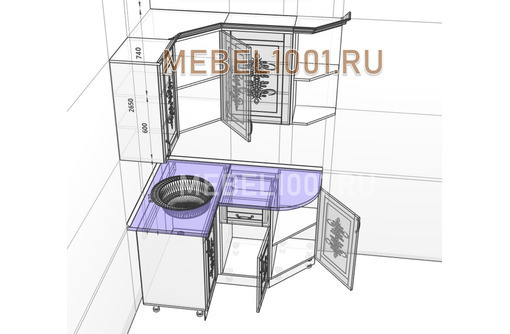 Кухня БЕЛАРУСЬ УГЛОВОЙ МОДУЛЬ. Варианты правый, левый - Мебель для кухни в Севастополе