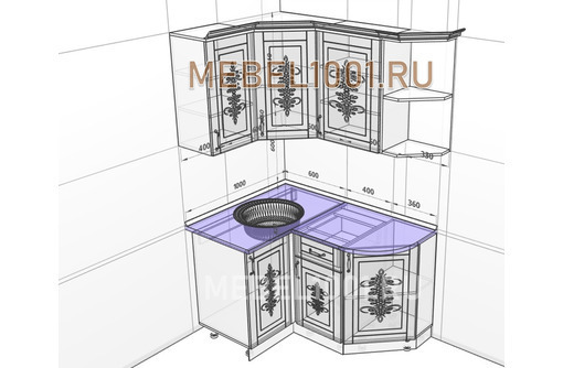 Кухня БЕЛАРУСЬ УГЛОВОЙ МОДУЛЬ. Варианты правый, левый - Мебель для кухни в Севастополе