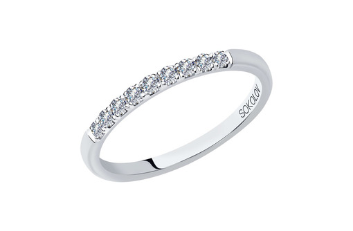 Обручальное кольцо из белого золота с 9 бриллиантами - Ювелирные изделия в Севастополе