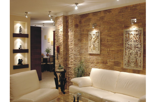 Дизайн стен декоративным камнем (65 фото)